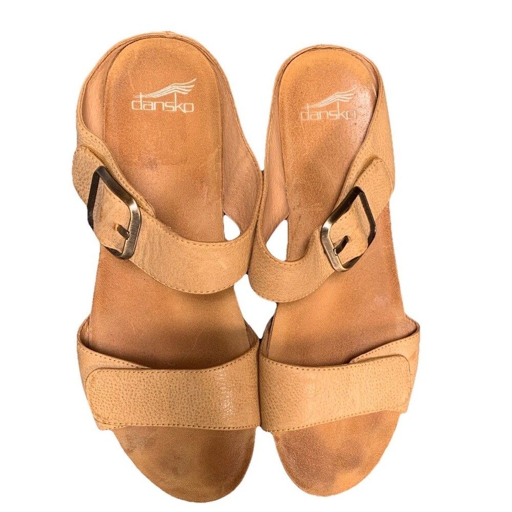 Excellent Dansko Tanya Women's Casual Sandals Tan Milled Burnished 40 (9.5 US) - Picture 4 of 8